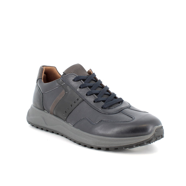 Igi & Co Men’s Navy Laced Leather Low-Top Sneakers – Made in Italy 8639100